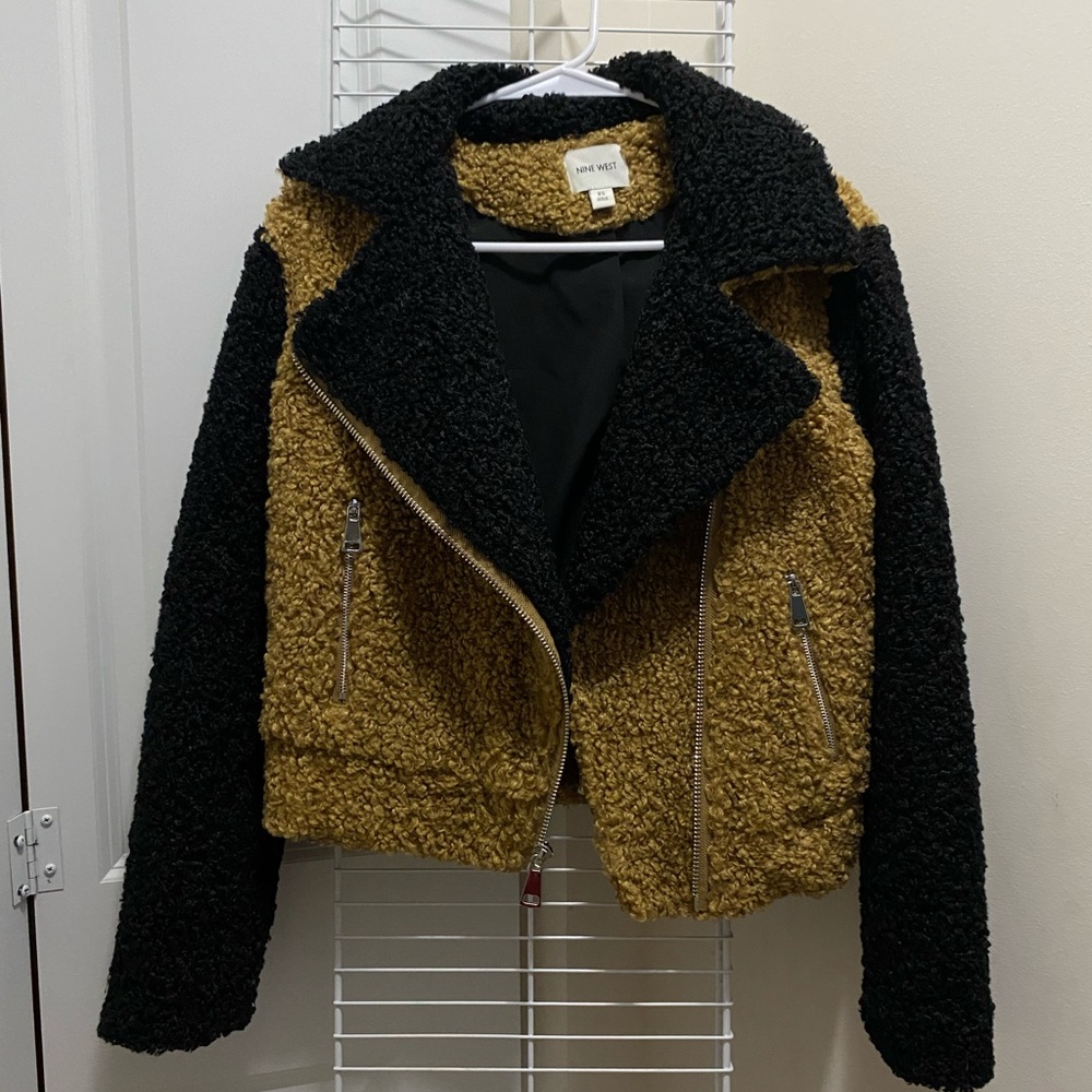 Nine West Black and Brown Teddy Jacket